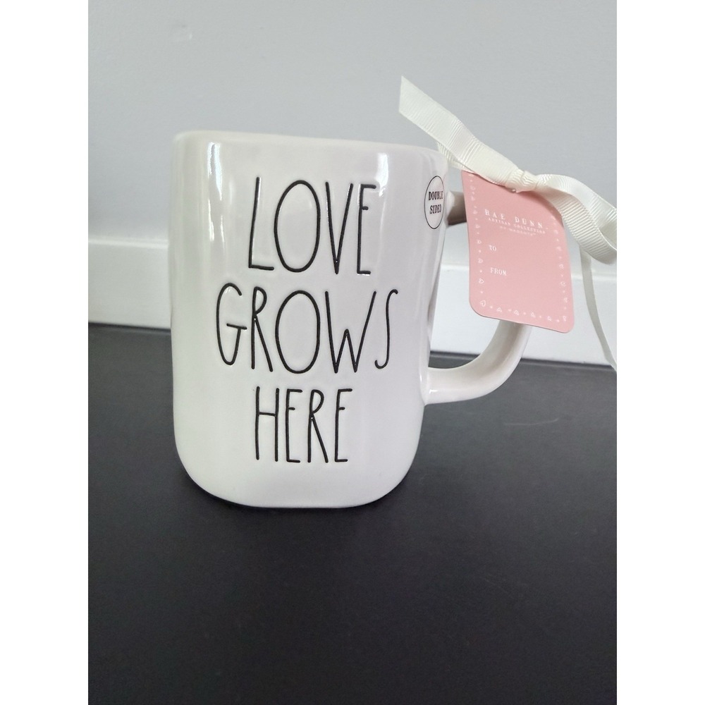 Rae‎ Dunn Love Grows Here Double Sided Mug